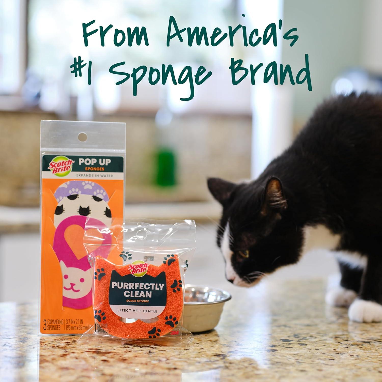 image:imageScotchBrite Cat Pop Up NonScratch Sponges Limited EditionExpands in Water3 Pack