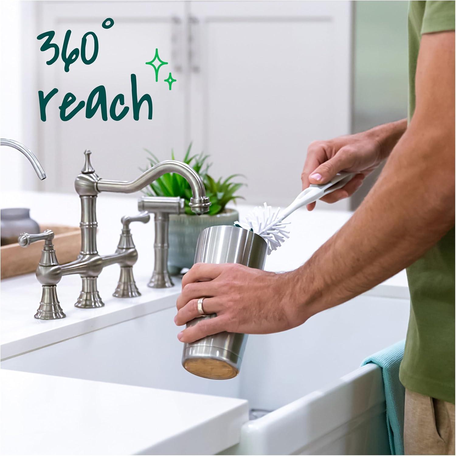 image:imageScotchBrite Glass and Water Bottle Brush LongLasting Safe on Glassware Shaker Bottles Food Processors amp More Nonslip handle Durable Reusable Clean in Top Rack of Your Dishwasher