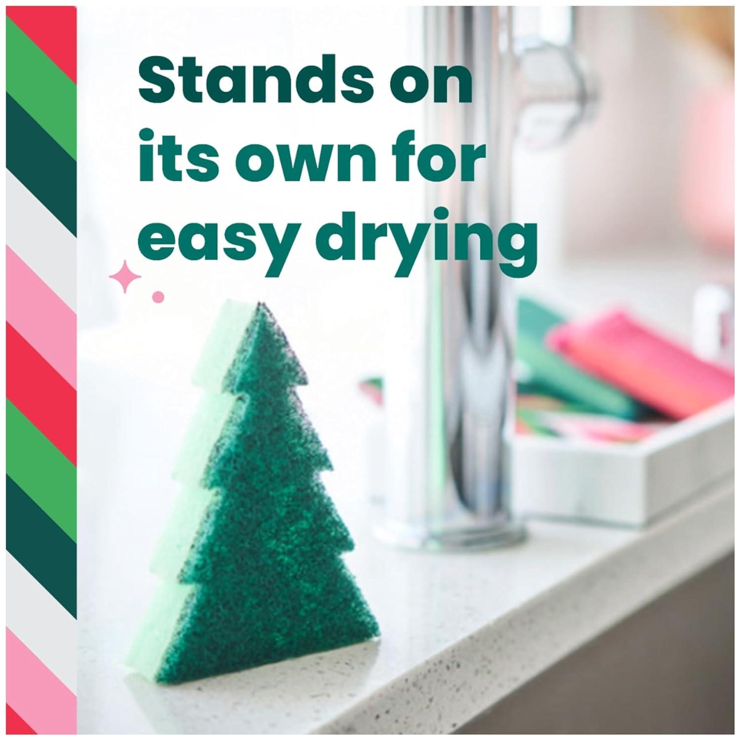 image:imageScotchBrite Modern Merry Tree Shape Scrub Sponge 1 Pack