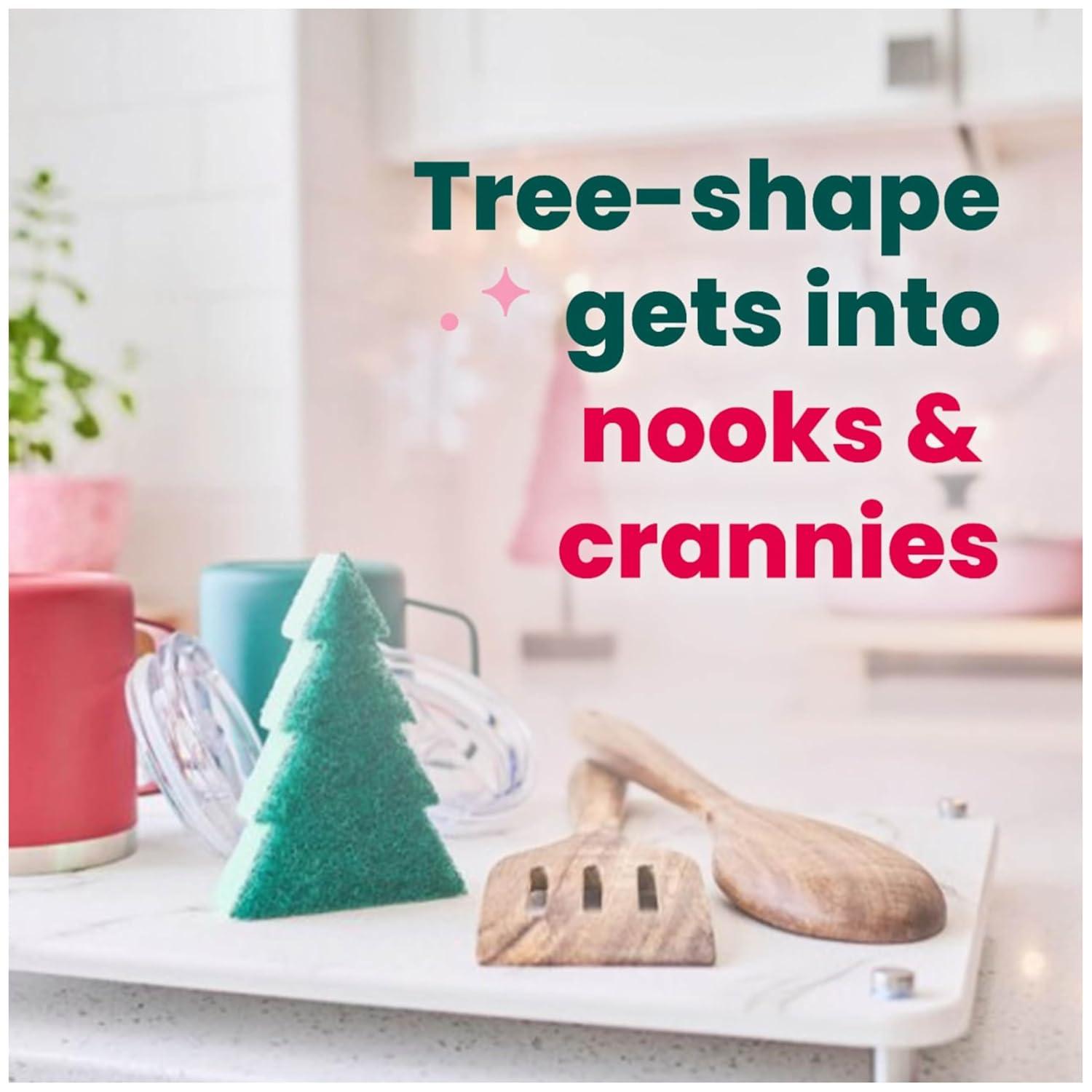 image:imageScotchBrite Modern Merry Tree Shape Scrub Sponge 1 Pack