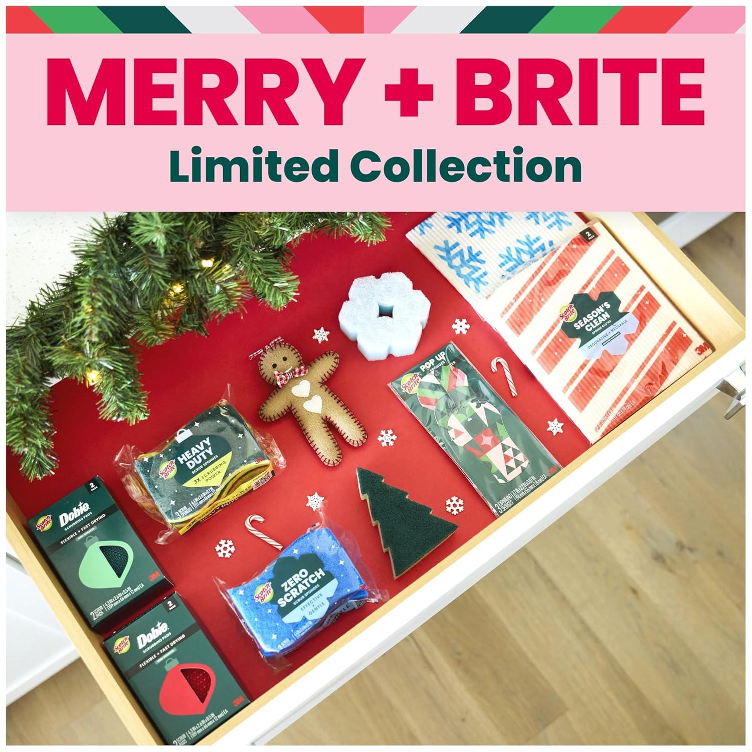 image:imageScotchBrite Modern Merry Tree Shape Scrub Sponge 1 Pack