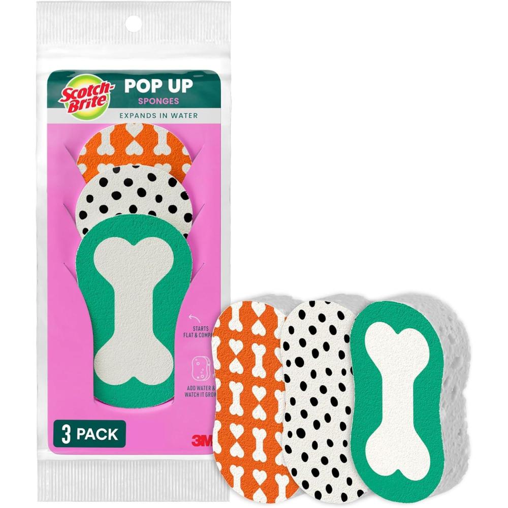 image:imageScotchBrite Dog Pop Up NonScratch Sponges Limited EditionExpands in Water3 Pack