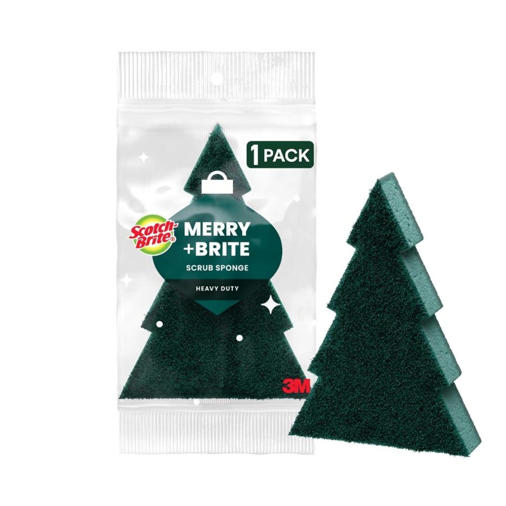 image:imageScotchBrite Modern Merry Tree Shape Scrub Sponge 1 Pack