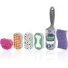 Scotch-Brite Dog Lovers Cleaning Kit, Includes 6 Limited Edition Non-Scratch Sponges and 1 Pet Hair Pickup Extra Sticky Lint Roller, Multi-surface Safe