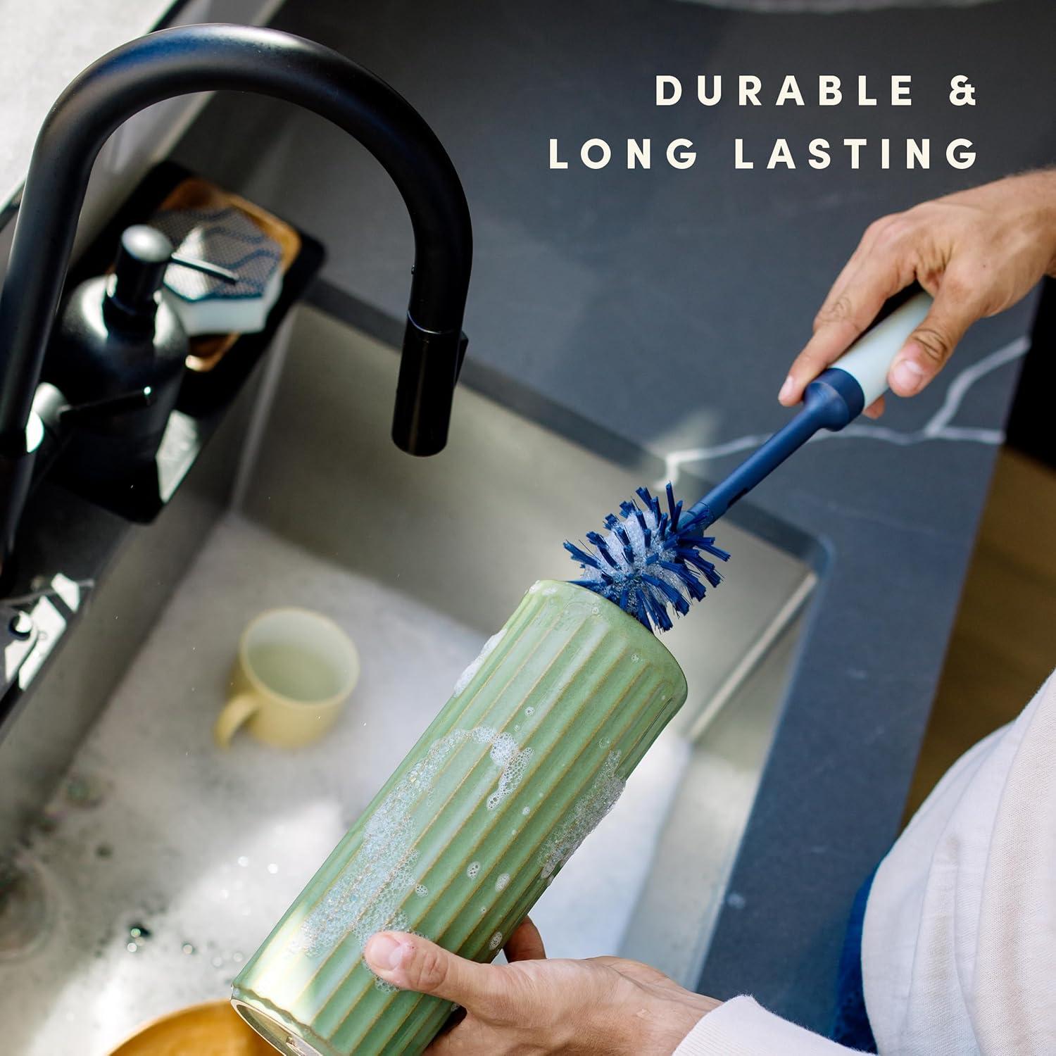 image:imageBrite by ScotchBrite Limited Edition 2in1 Straw and Bottle Brush Set Sleek and Stylish Bottle Cleaner Brush with 360Degree Bristles and Hidden Straw BrushPack of 1
