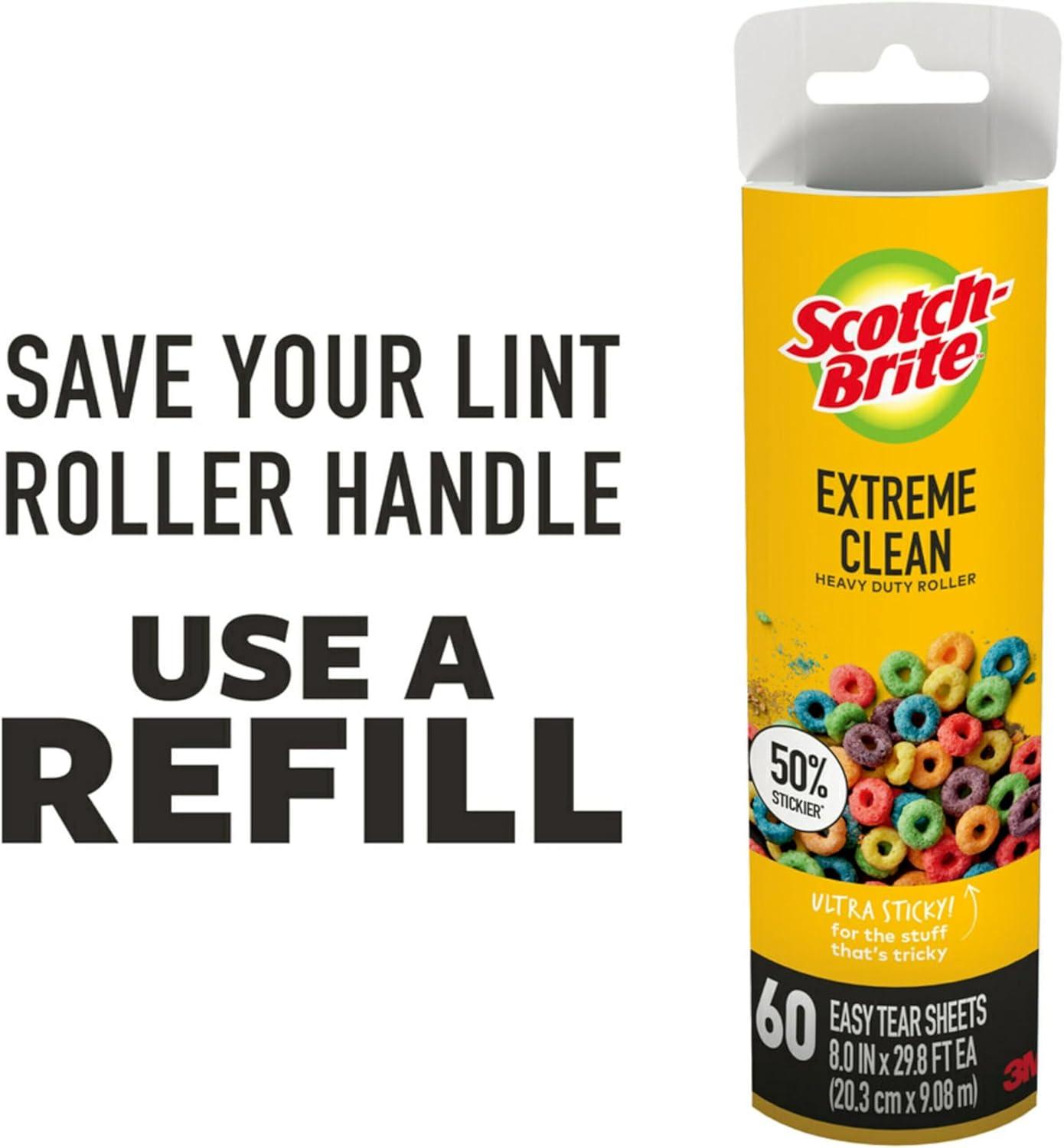 image:imageScotchBrite 50 Stickier Large Surface Lint Roller Works Great On Pet Hair 60 Sheets Pack of 21 Roller