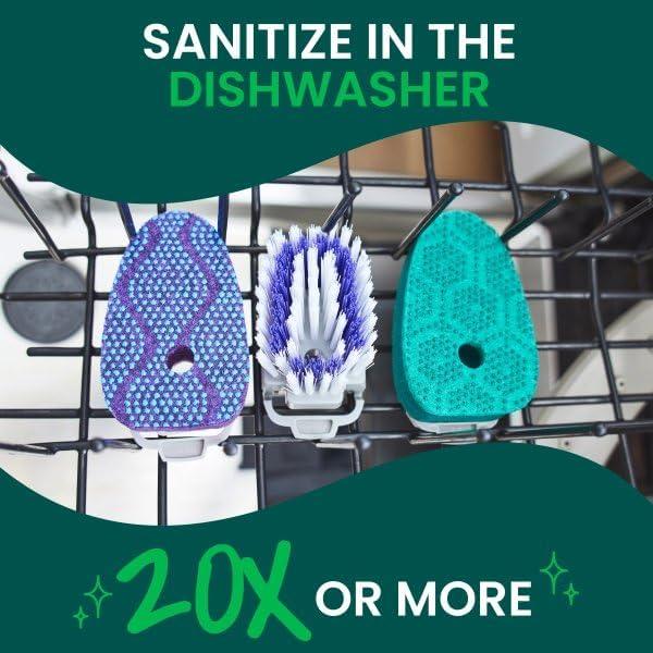 image:imageScotchBrite Advanced Soap Control Dishwand Brush Scrubber Antibacterial Dish Wand Brush with Soap Dispenser Pack of 21 Count Pack of 1