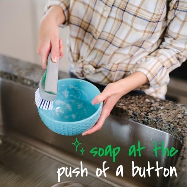 image:imageScotchBrite Advanced Soap Control Dishwand Brush Scrubber Antibacterial Dish Wand Brush with Soap Dispenser Pack of 21 Count Pack of 1