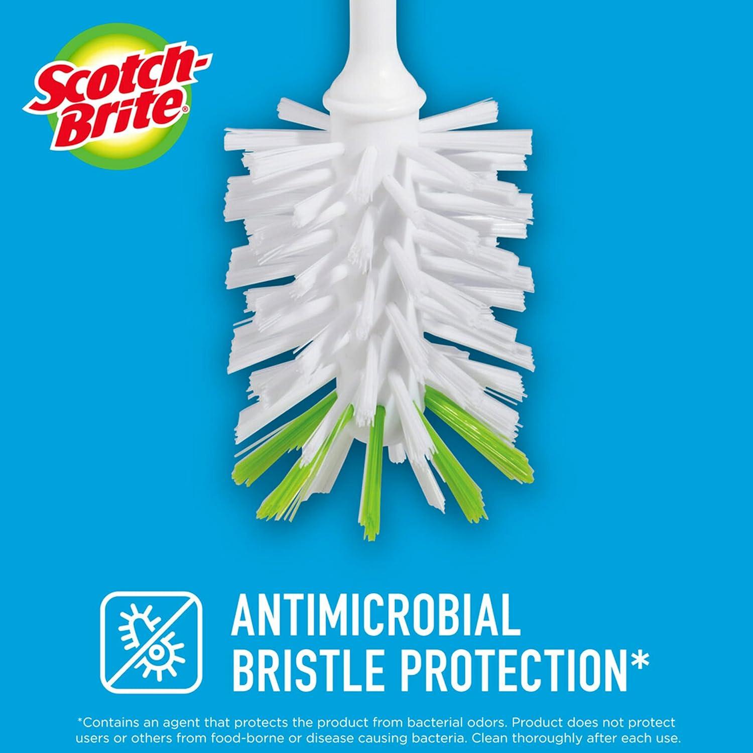 image:imageScotchBrite Dish Brush 4 Pack Green Plastic Handle amp Bristles Safe for Cookware amp More Reusable Glass amp Water Bottle BrushBrush Bottle Brush