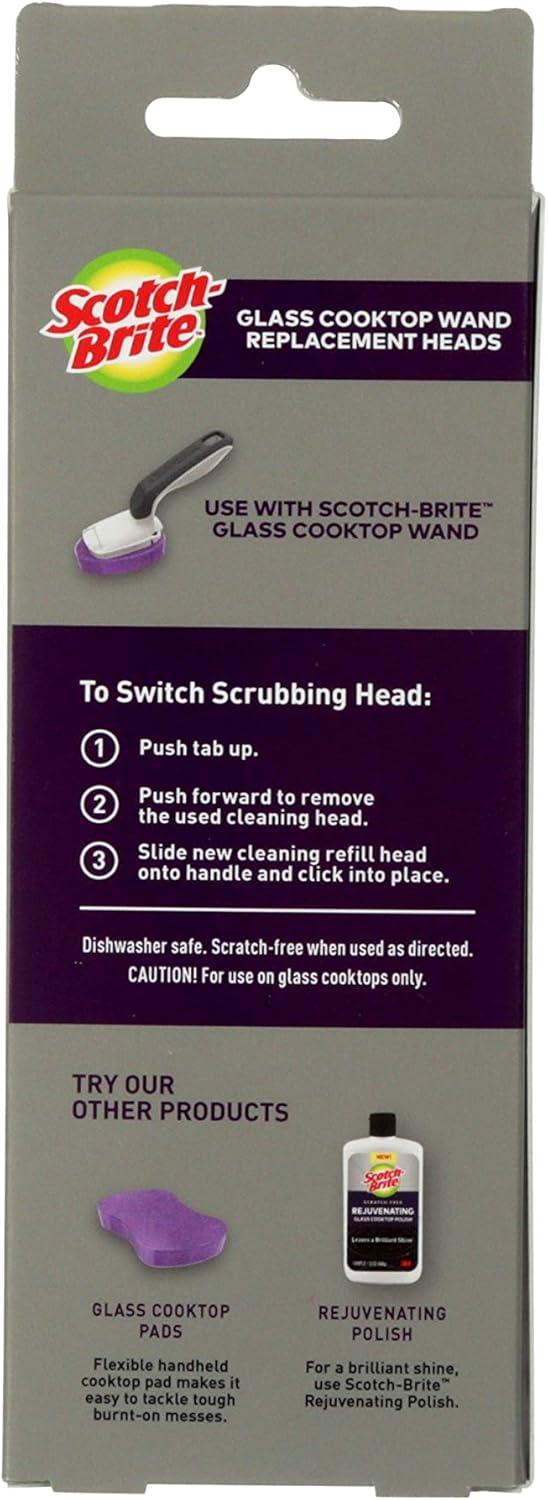image:imageScotchBrite Glass Cooktop Wand Replacement Heads Cleans with Just Water Tackle BurntOn Messes 2 Replacement Heads Pack of 21 Count Pack of 2