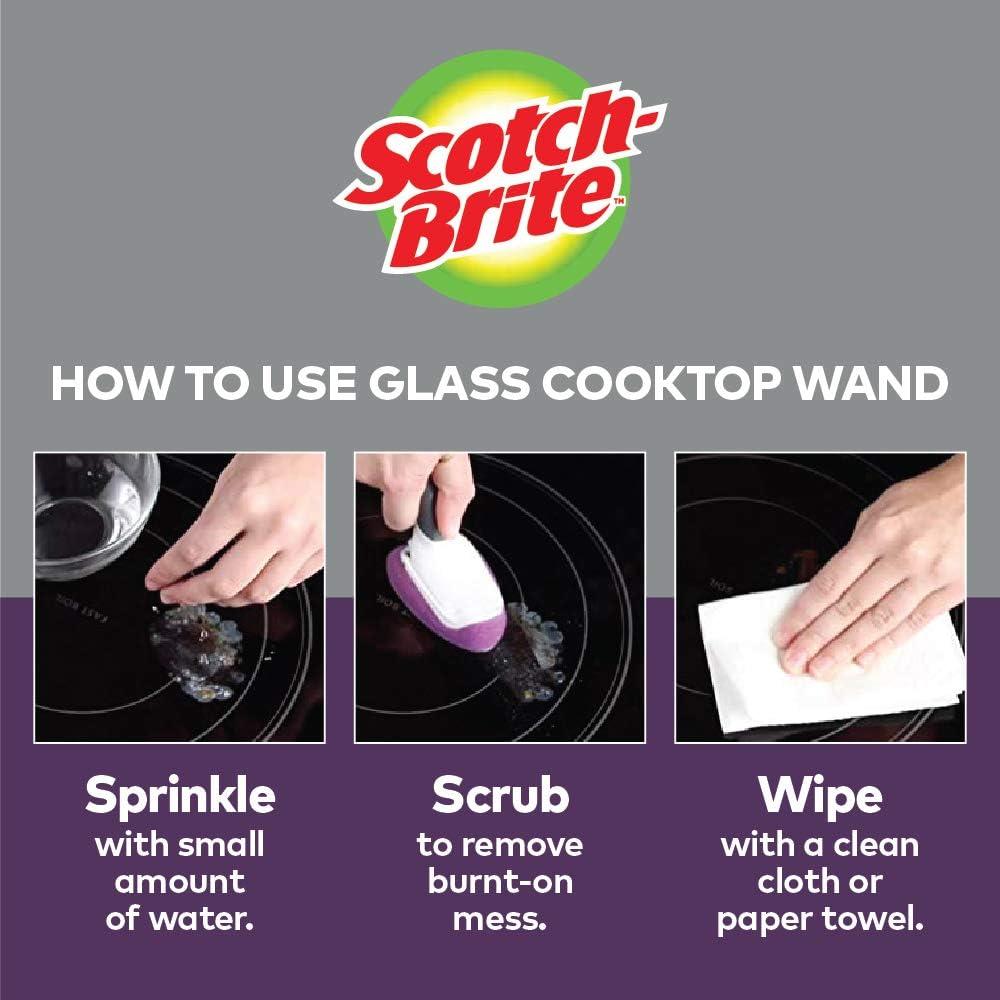 image:imageScotchBrite Glass Cooktop Wand Replacement Heads Cleans with Just Water Tackle BurntOn Messes 2 Replacement Heads Pack of 21 Count Pack of 2