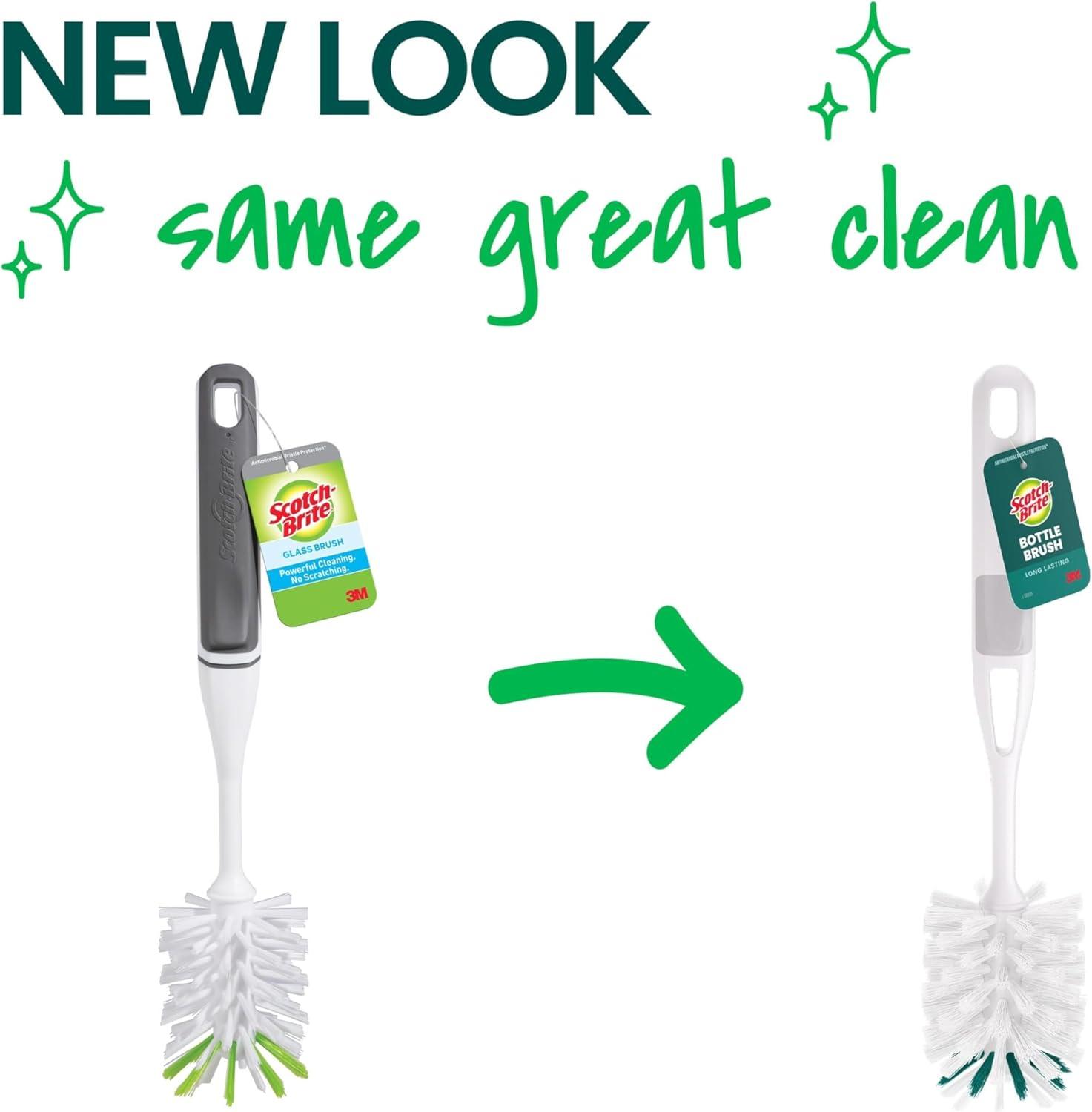 image:imageScotchBrite Glass and Water Bottle Brush LongLasting Bristles Safe On Multiple Types of Water Bottles Baby Bottles Vases and More Pack of 2