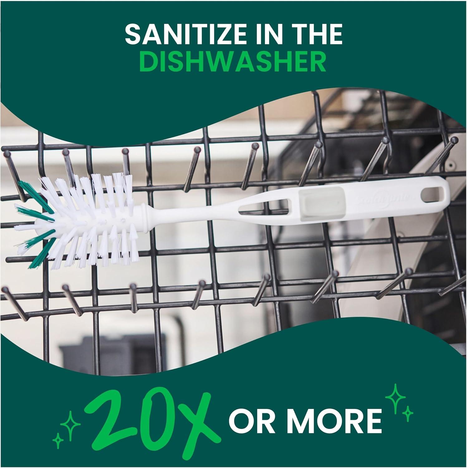 image:imageScotchBrite Glass and Water Bottle Brush LongLasting Bristles Safe On Multiple Types of Water Bottles Baby Bottles Vases and More Pack of 2