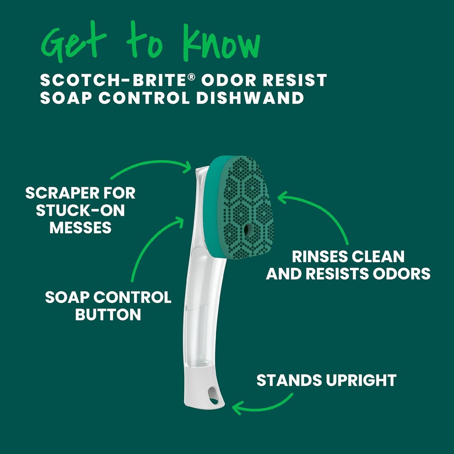 image:imageScotchBrite Heavy Duty Advanced Soap Control Dishwand Control Soap with A Button Keep Your Hands Out of Dirty Water Long Lasting and Reusable Pack of 21 Count Pack of 1
