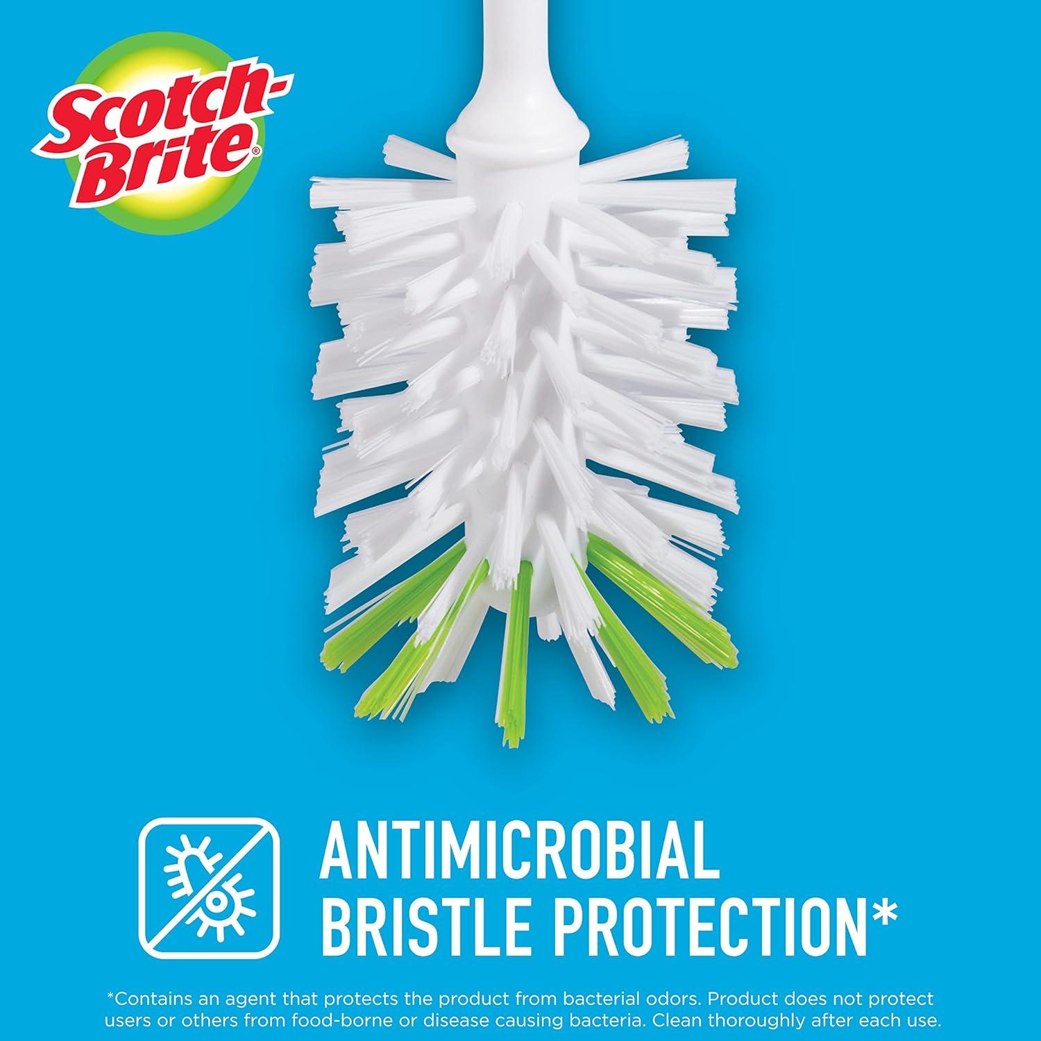 image:imageScotchBrite Kitchen Brush Kit Glass and Water Bottle Brush amp Advanced Soap Control Dishwand Brush Scrub Brushes for Cleaning Kitchen and Washing Dishes