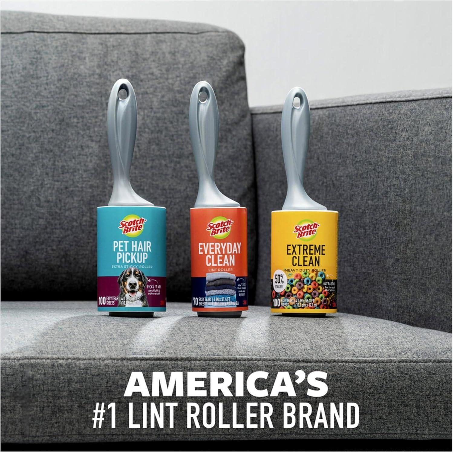 image:imageScotchBrite Lint Roller 95 Sheets Extra Sticky Pet Hair Pack of 295 Sheets