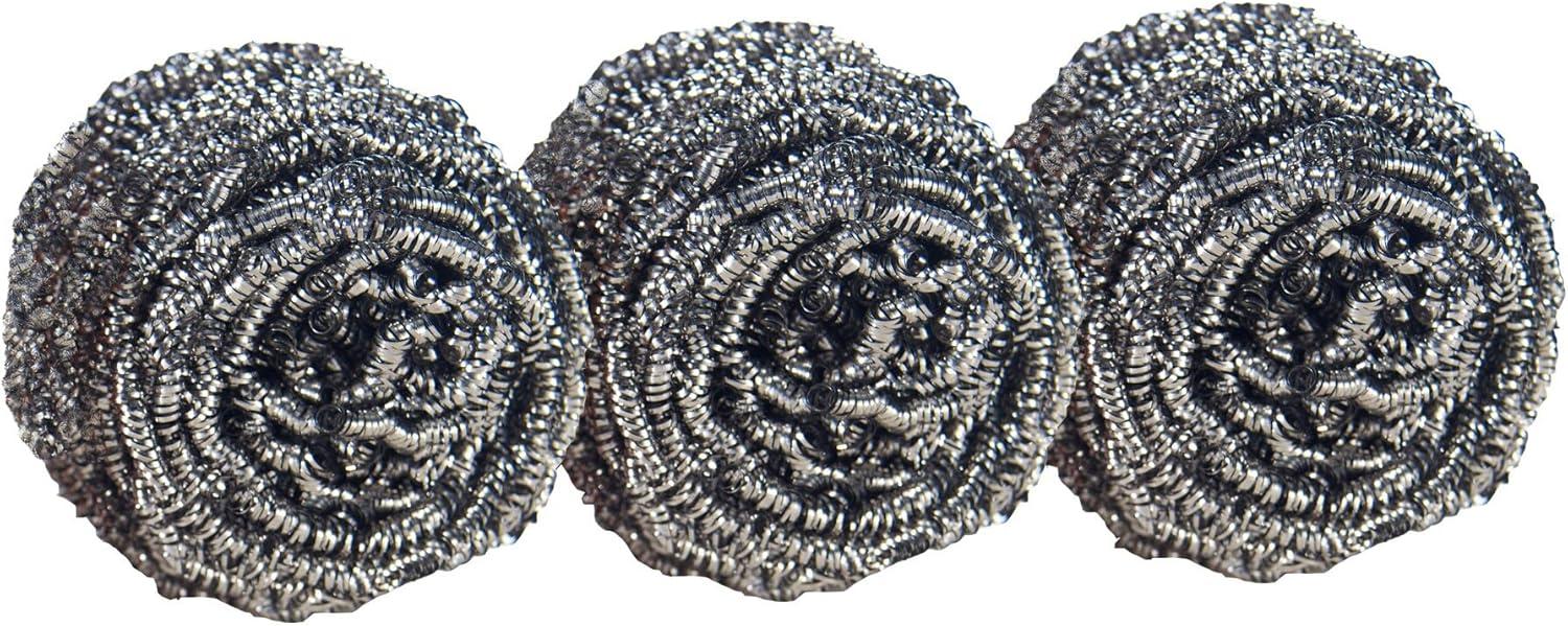 image:imageScotchBrite Stainless Steel Scrubber for Cleaning Kitchen Household and Dishes 3 Scrubbers Pack of 216 Scrubbers