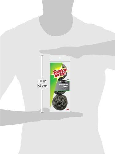 image:imageScotchBrite Stainless Steel Scrubber for Cleaning Kitchen Household and Dishes 3 Scrubbers Pack of 23 Scrubbers Pack of 2