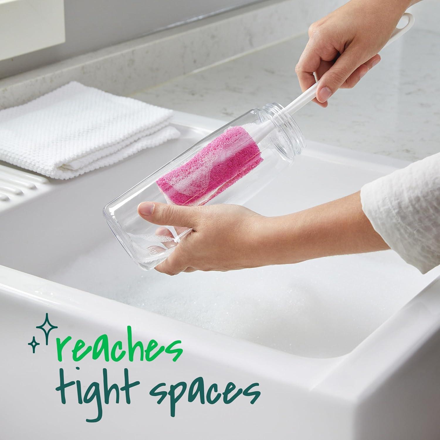 image:imageScotchBrite Water Bottle Scrubber Safe On Glass Plastic and Stainless Steel Pack of 2Bottle Scrubber