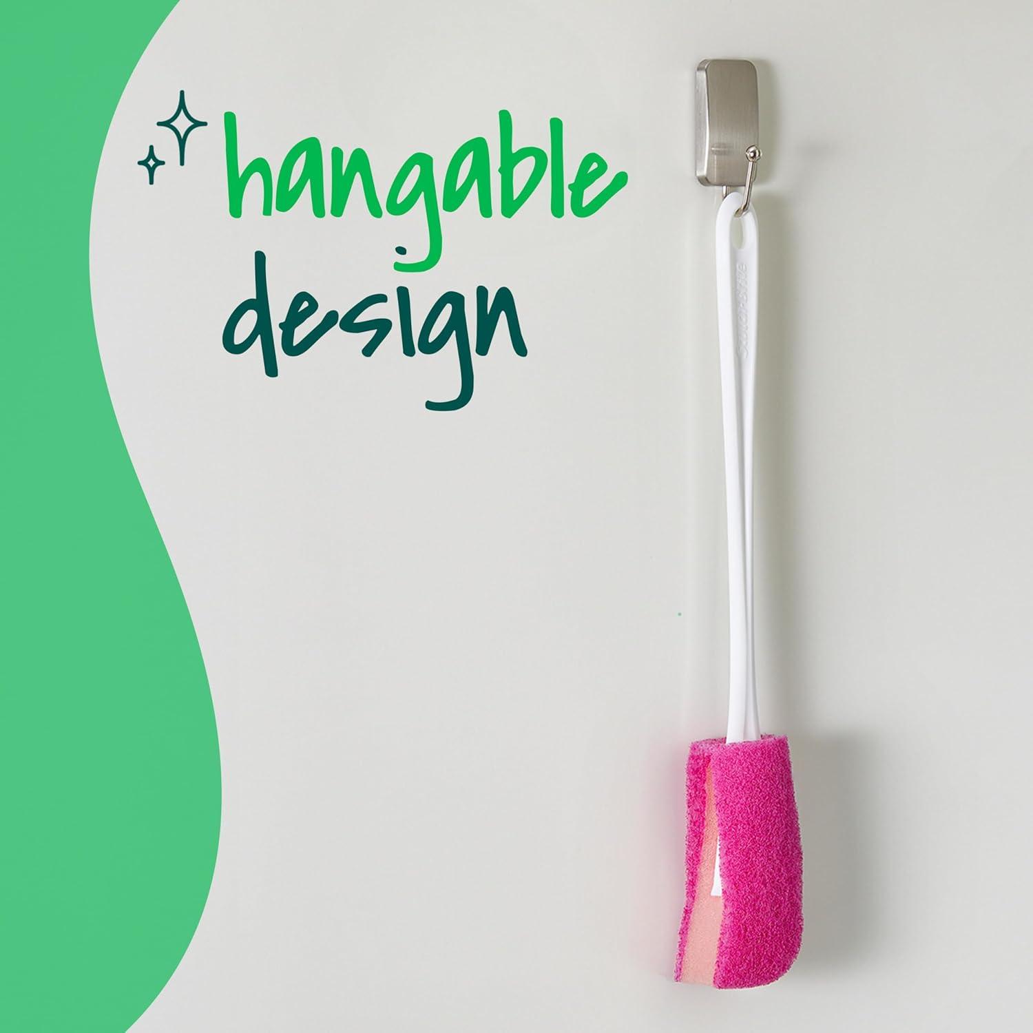 image:imageScotchBrite Water Bottle Scrubber Safe On Glass Plastic and Stainless Steel Pack of 2Bottle Scrubber