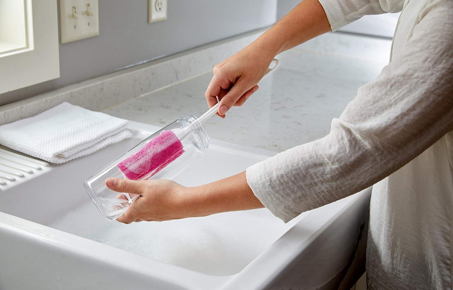 image:imageScotchBrite Water Bottle Scrubber Safe On Glass Plastic and Stainless Steel Pack of 2Bottle Scrubber Pack of 2