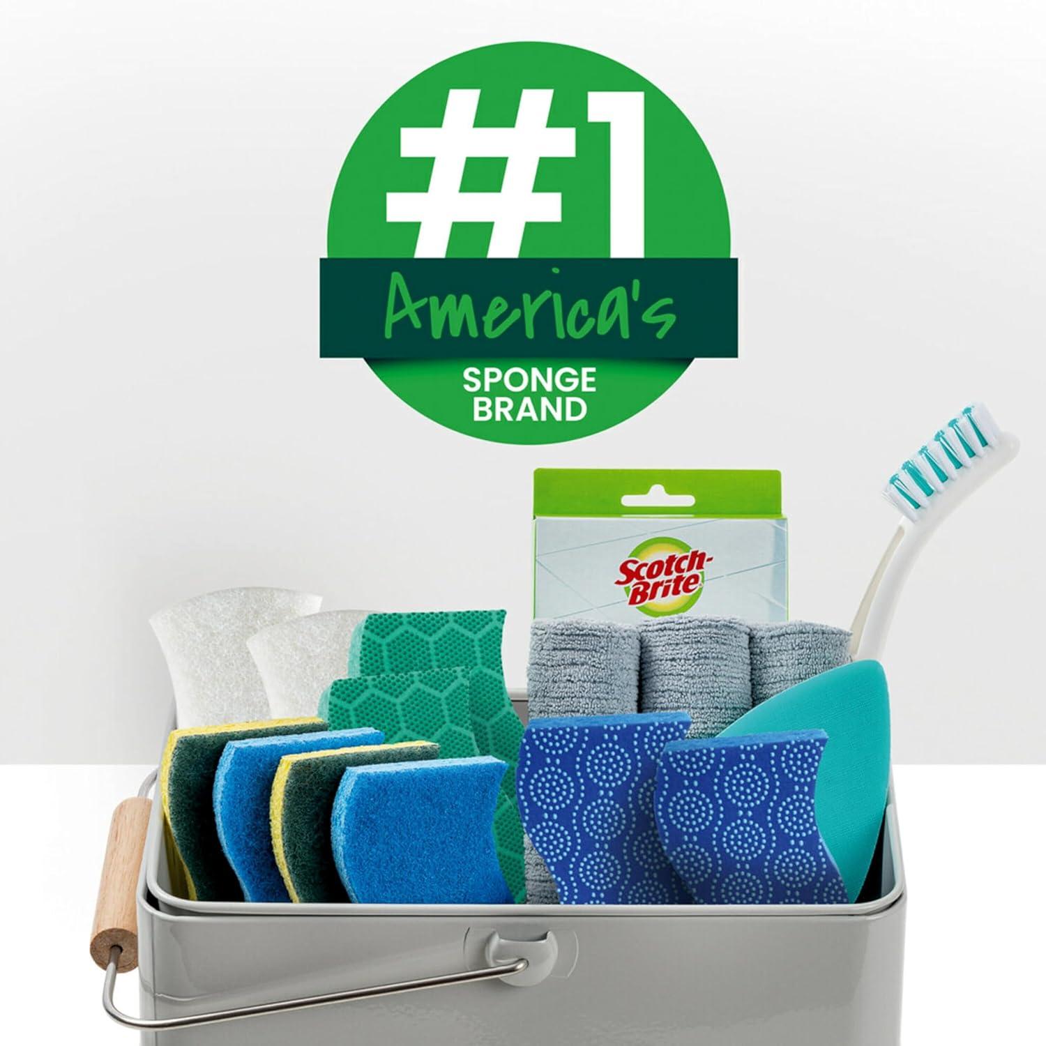 image:imageScotchBrite Zero Scratch Scrub Sponges 3 Kitchen Sponges for Washing Dishes and Cleaning The Kitchen and Bath NonScratch Sponge Safe for NonStick Cookware Pack of 23 Count Pack of 2