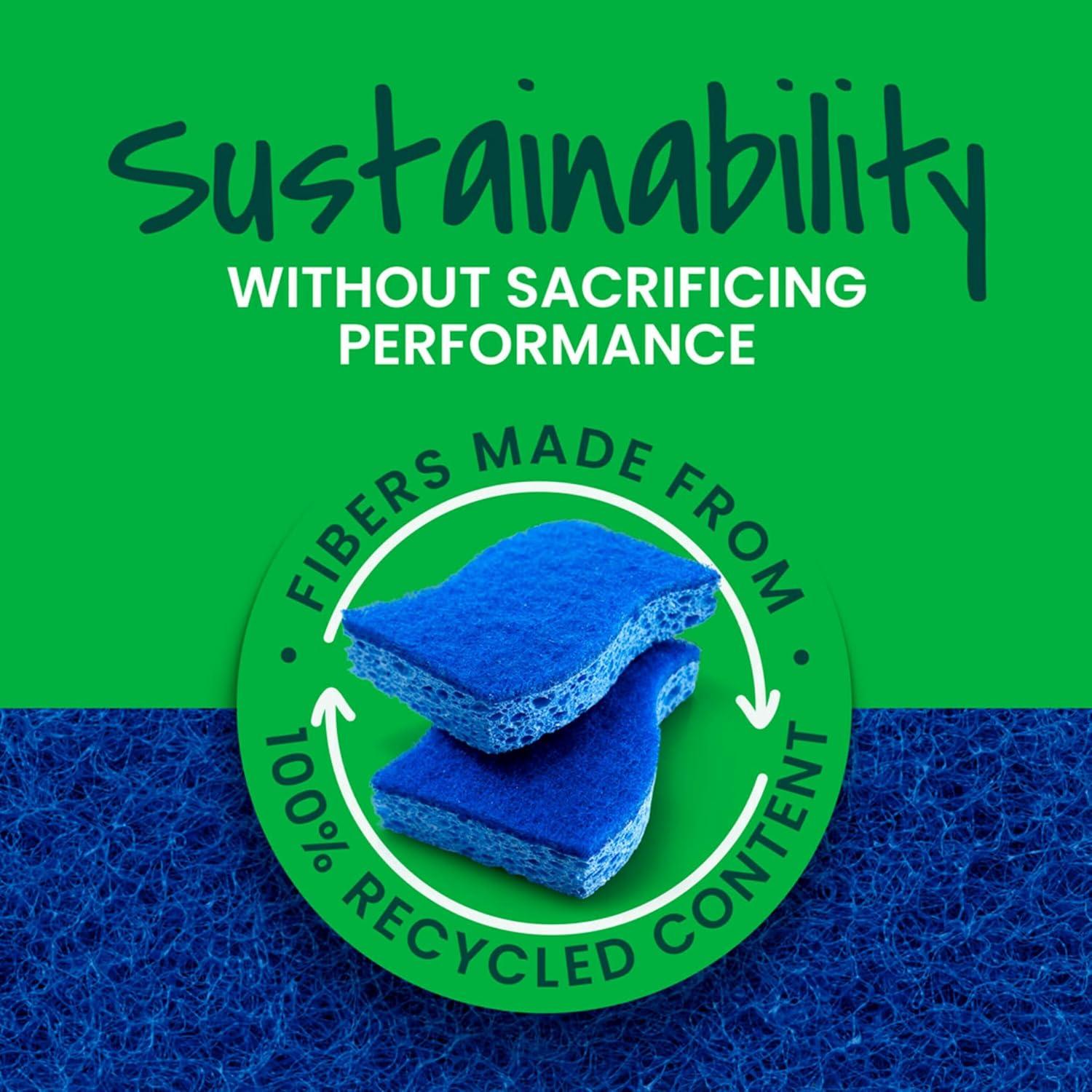 image:imageScotchBrite Zero Scratch Scrub Sponges 3 Kitchen Sponges for Washing Dishes and Cleaning The Kitchen and Bath NonScratch Sponge Safe for NonStick Cookware Pack of 23 Count Pack of 2