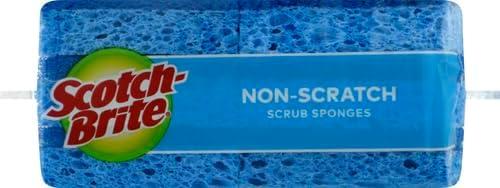 image:imageScotchBrite Zero Scratch Scrub Sponges 6 Kitchen Sponges for Washing Dishes and Cleaning The Kitchen and Bath NonScratch Sponge Safe for NonStick Cookware Pack of 26 Scrub Sponges