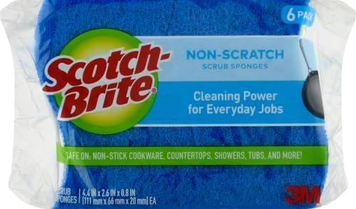 image:imageScotchBrite Zero Scratch Scrub Sponges 6 Kitchen Sponges for Washing Dishes and Cleaning The Kitchen and Bath NonScratch Sponge Safe for NonStick Cookware Pack of 26 Scrub Sponges