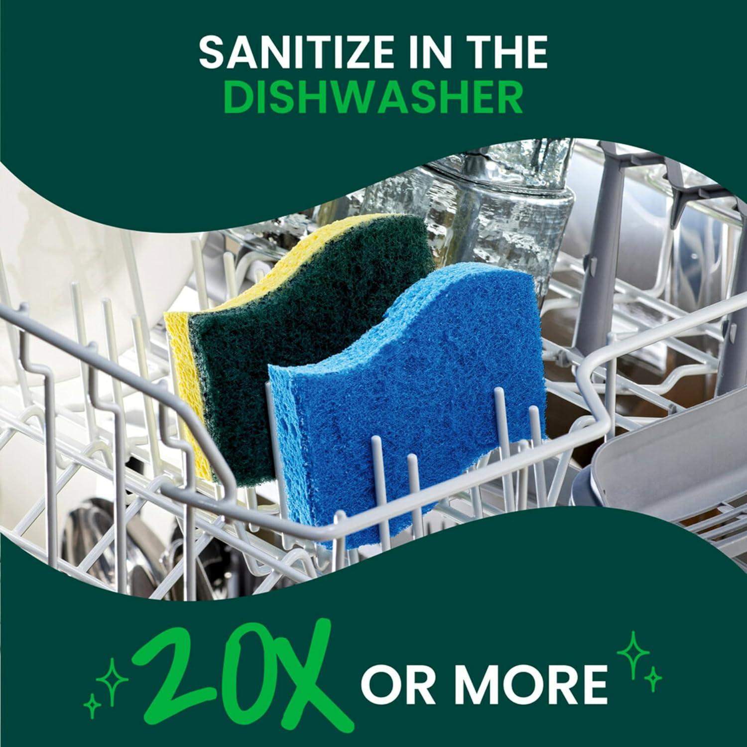 image:imageScotchBrite Zero Scratch Scrub Sponges 6 Kitchen Sponges for Washing Dishes and Cleaning The Kitchen and Bath NonScratch Sponge Safe for NonStick Cookware Pack of 26 Scrub Sponges