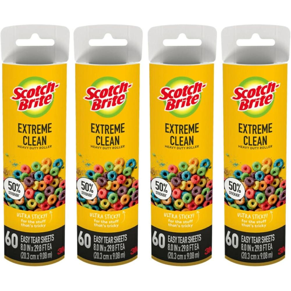 image:imageScotchBrite 50 Stickier Large Surface Lint Roller Works Great On Pet Hair 60 Sheets Pack of 24 Refills