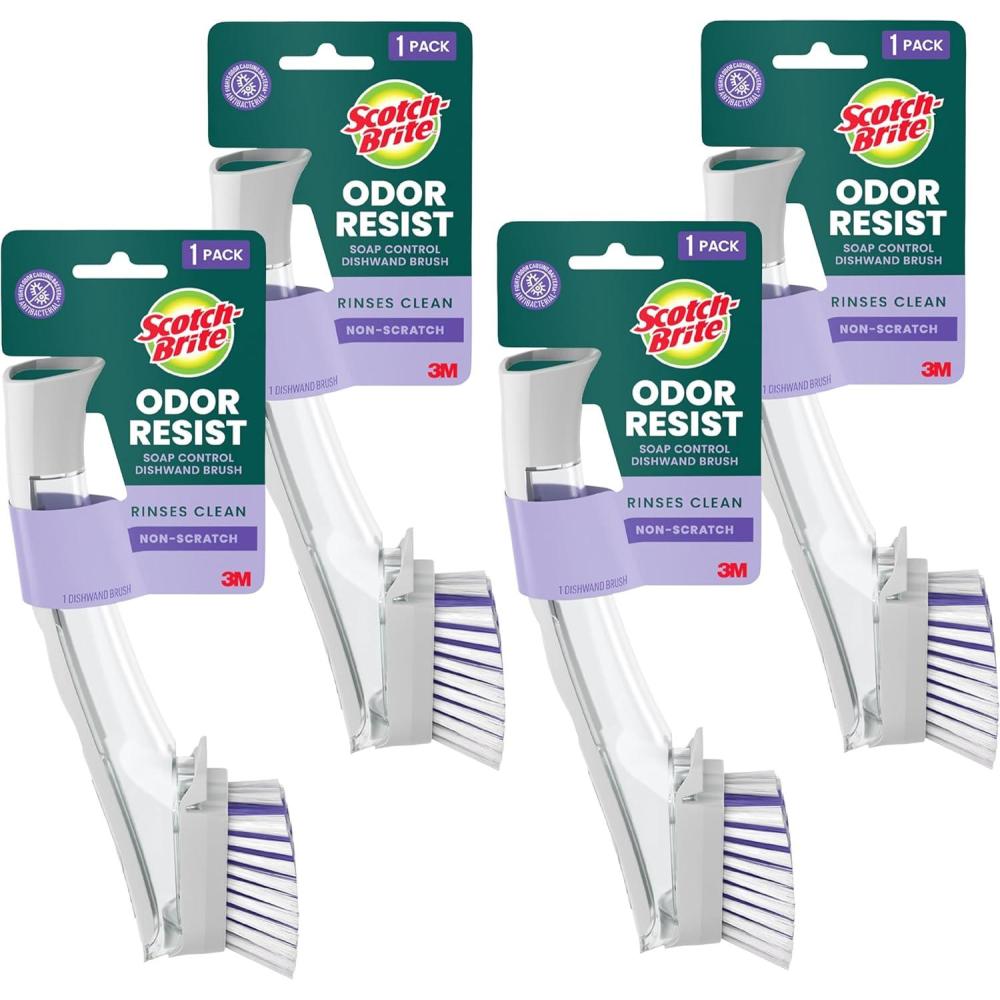 image:imageScotchBrite Advanced Soap Control Dishwand Brush Scrubber Antibacterial Dish Wand Brush with Soap Dispenser Pack of 24 Pack
