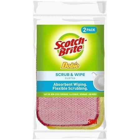 image:imageScotchBrite Dobie Sponge Cloths Scrub amp Wipe NonScratch Absorbent 2 Pack1 Count Pack of 12