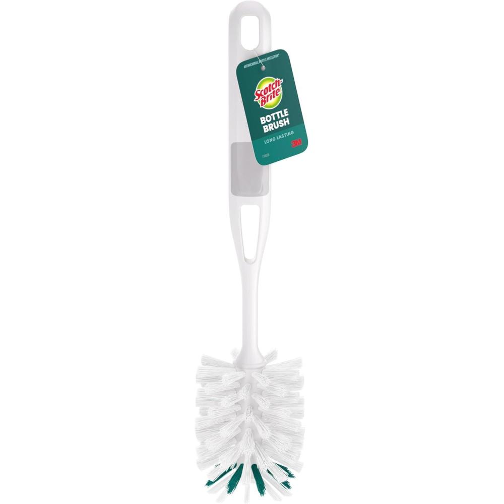 image:imageScotchBrite Glass and Water Bottle Brush LongLasting Bristles Safe On Multiple Types of Water Bottles Baby Bottles Vases and More Pack of 2