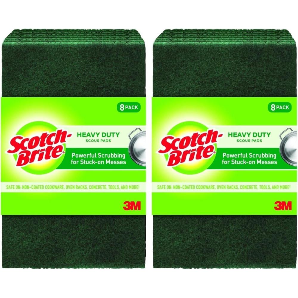 image:imageScotchBrite Heavy Duty Scour Pads Great for The Kitchen Garage and Outdoors 8 Pads Pack of 28 Pads Pack of 2