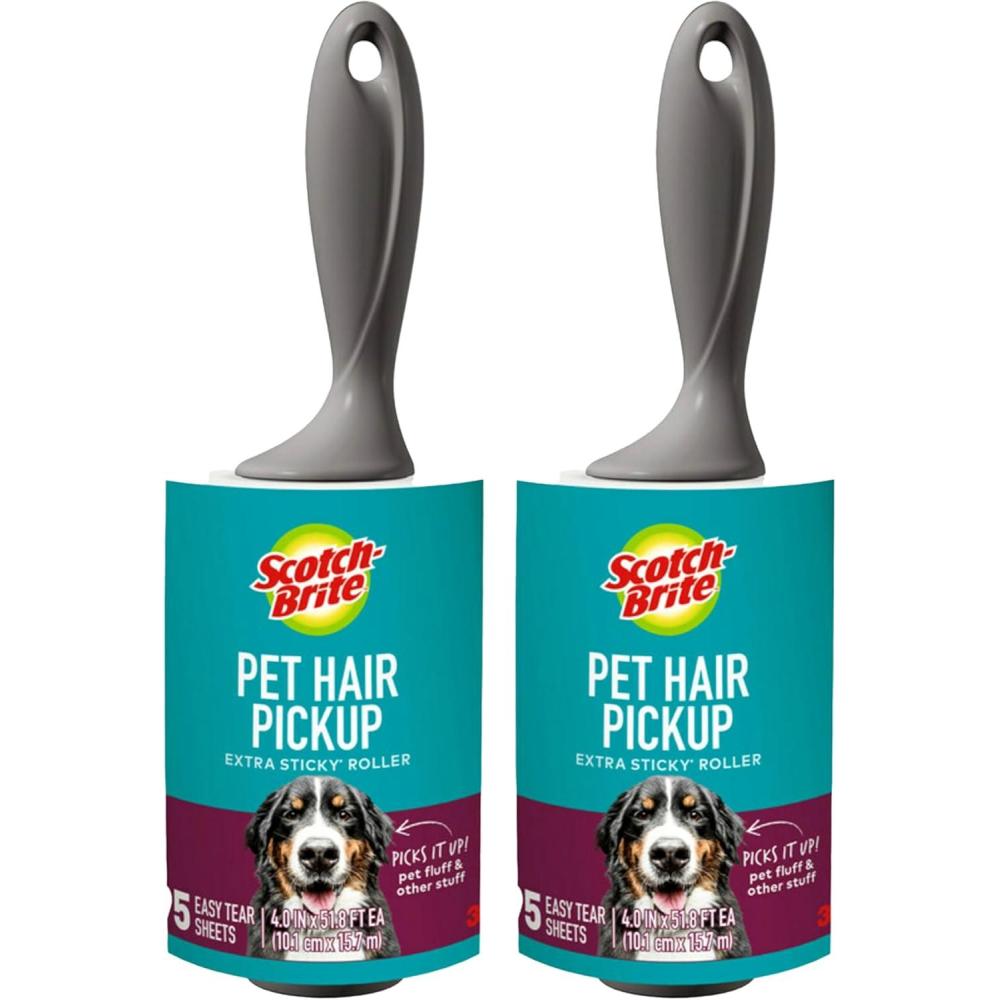 image:imageScotchBrite Lint Roller 95 Sheets Extra Sticky Pet Hair Pack of 295 Sheets Pack of 2