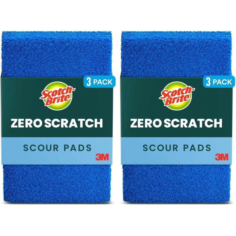 image:imageScotchBrite NonScratch Scour Pads Scouring Pads for Kitchen and Dish Cleaning 3 Pads Pack of 23 Pads Pack of 2