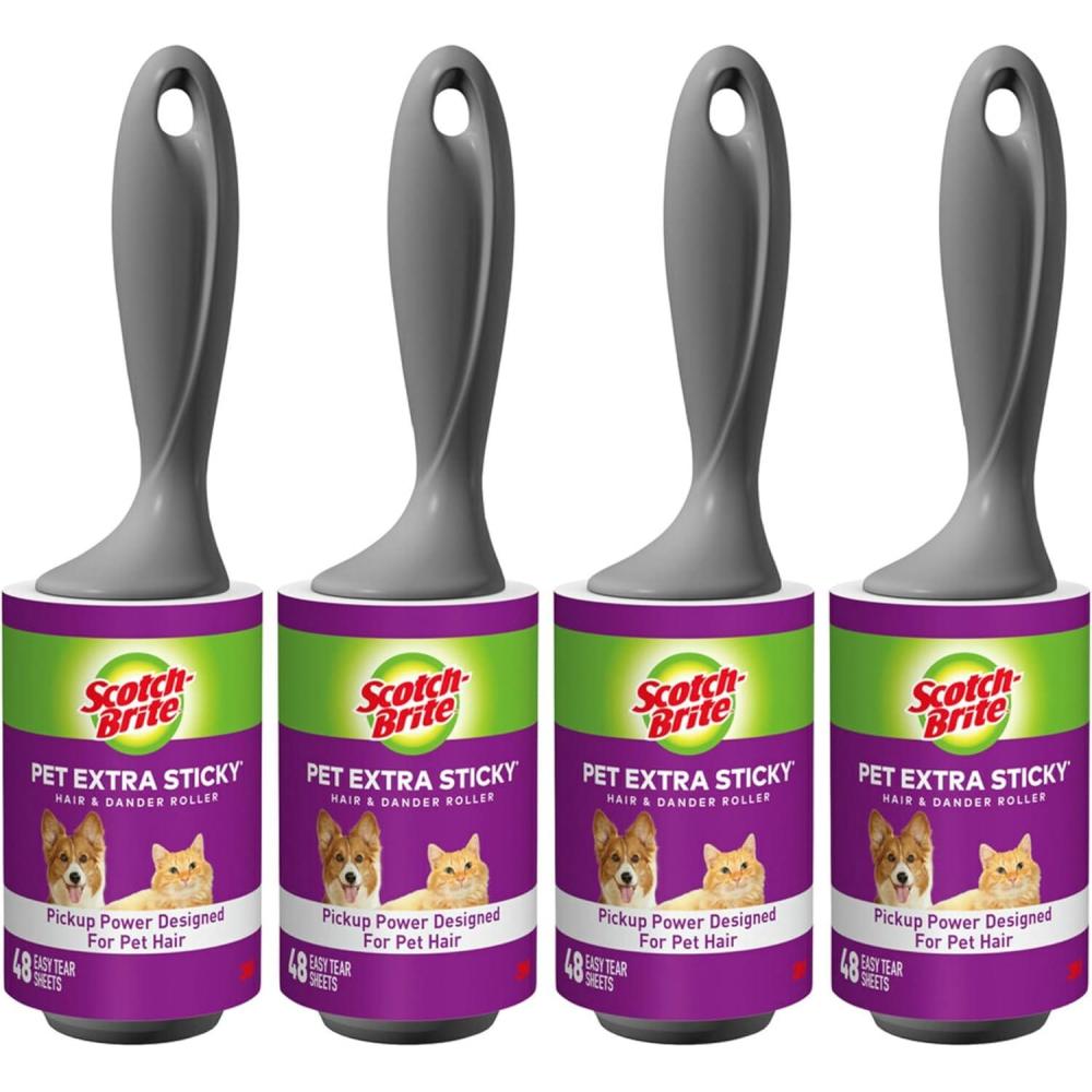 image:imageScotchBrite Pet Extra Sticky Lint Rollers 4 Rollers 48 Sheets Per Roller 192 Sheets Total Pack of 24 Rollers 192 Sheets