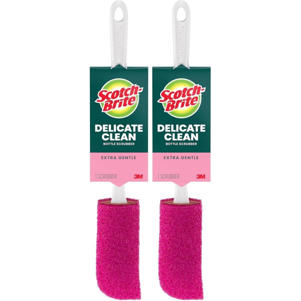 image:imageScotchBrite Water Bottle Scrubber Safe On Glass Plastic and Stainless Steel Pack of 2Bottle Scrubber Pack of 2