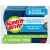Scotch-Brite Advanced Soap Control Dishwand Brush Scrubber & Non-Scratch Scrub Sponges, for Washing Dishes and Cleaning Kitchen, 6 Scrub Sponges