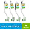 Scotch-Brite Dish Brush, 4 Pack, Green, Plastic Handle & Bristles, Safe for Cookware & More, Reusable, Glass & Water Bottle Brush(Brush + Bottle Brush)