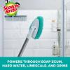 Scotch-Brite Extendable Tub & Tile Scrubber Kit, Includes 1 Handle and 3 Non-Scratch Scrubber Pads + Command Broom and Mop Grippers, 2-Grippers, 4-Strips