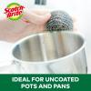Scotch-Brite Stainless Steel Scrubbers, Durable, Ideal for Uncoated Cookware, 16 Scrubbers (Pack of 2)