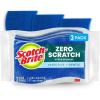 Scotch-Brite Zero Scratch Scrub Sponges, 3 Kitchen Sponges for Washing Dishes and Cleaning The Kitchen and Bath, Non-Scratch Sponge Safe for Non-Stick Cookware (Pack of 2)(3 Count (Pack of 1))