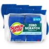 Scotch-Brite Zero Scratch Scrub Sponges, 6 Kitchen Sponges for Washing Dishes and Cleaning The Kitchen and Bath, Non-Scratch Sponge Safe for Non-Stick Cookware (Pack of 2)(6 Scrub Sponges)