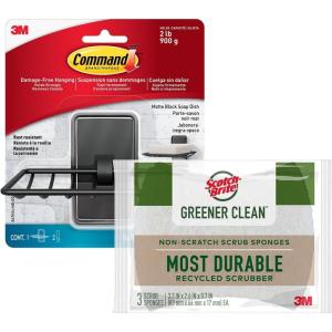Scotch-Brite Greener Clean Sponge & Command Storage Bundle