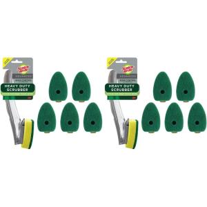 Scotch-Brite Heavy Duty Advanced Soap Control Dishwand Kit, Includes 1 Wand & 5 Refill Pads, Control Soap with A Button, Keep Your Hands Out of Dirty Water (Pack of 2)