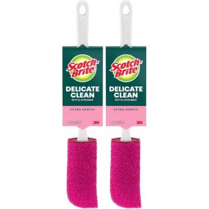 Scotch-Brite Water Bottle Scrubber, Safe On Glass, Plastic and Stainless Steel (Pack of 2)(Bottle Scrubber (Pack of 2))