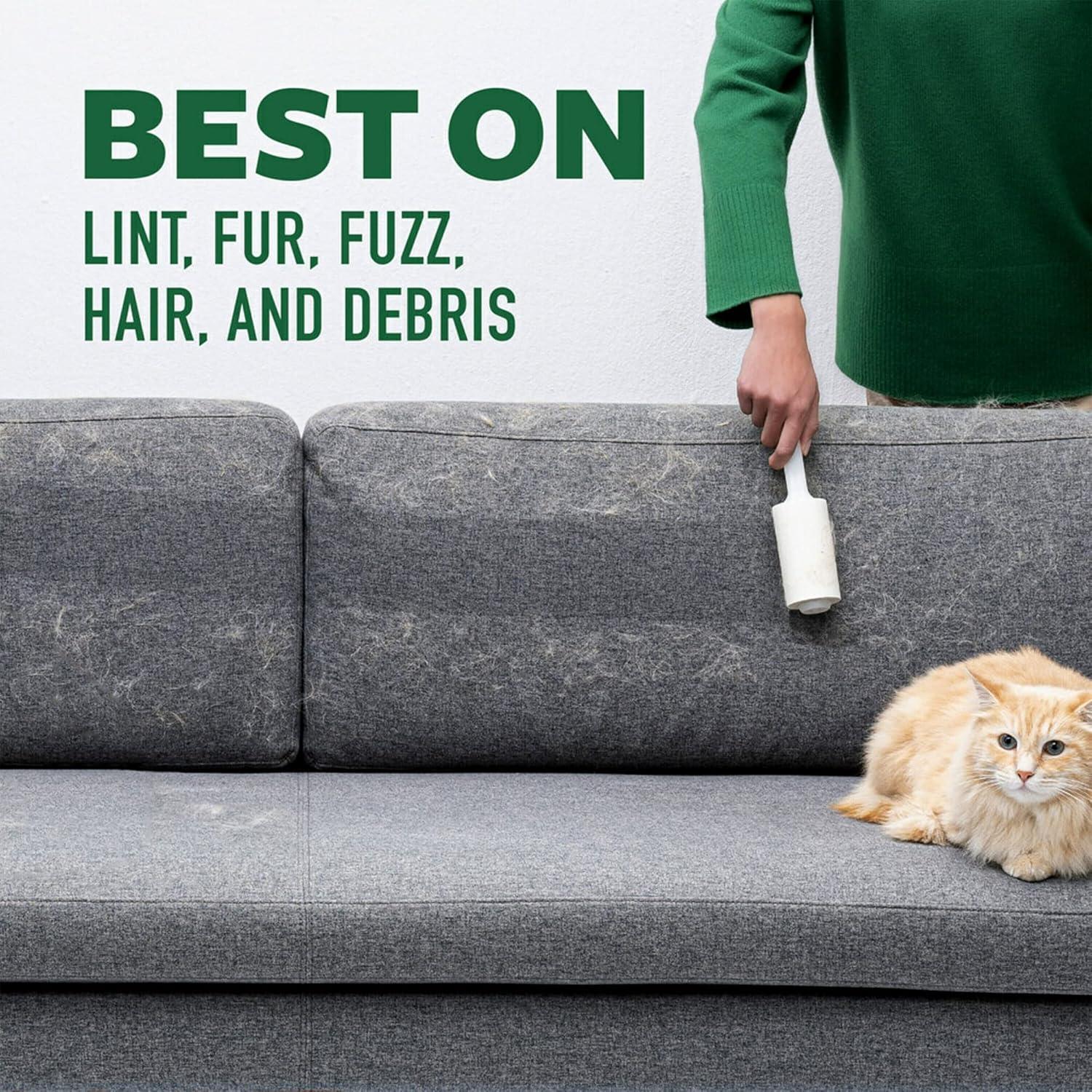 image:imageScotchBrite Greener Clean Lint Roller Reusable Lint Rollers for Clothes Furniture and Pet Hair Tidy Up Fabrics with a More Sustainable Fuzz Remover 2 Roller 4 RefillsWhite