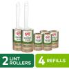 Scotch-Brite Greener Clean Lint Roller, Reusable Lint Rollers for Clothes, Furniture, and Pet Hair, Tidy Up Fabrics with a More Sustainable Fuzz Remover, 2 Roller, 4 Refills(White)